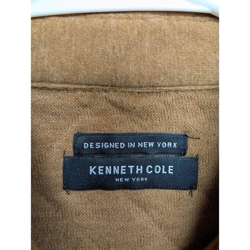 Kenneth Cole New York Women's Quilted Button-Up Shirt Jacket Tan‎ Size Large